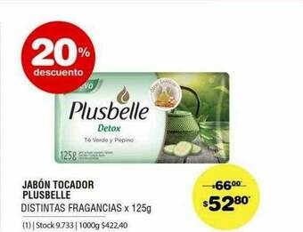 Atomo Conviene Jabón Tocador Plusbelle 20% Descuento oferta