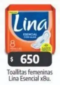 Autoservicio Capo Lina esencial toallitas femeninas oferta