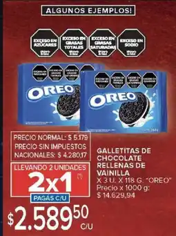 Carrefour Oreo galletitas de chocolate rellenas de vainilla oferta