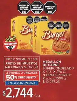 Carrefour Burguer swift medallón de carne supercongelado oferta