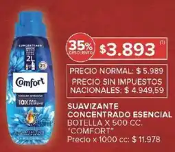 Carrefour Comfort suavizante concentrado esencial botella oferta