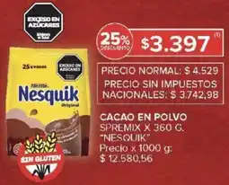 Carrefour Nesquik spremix cacao en polvo oferta