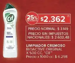 Carrefour Cif limpiador cremoso bioactive original oferta