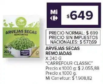 Carrefour Carrefour classic arvejas secas remojadas oferta