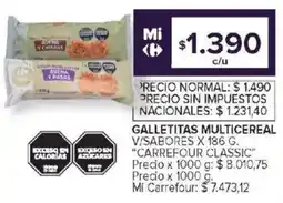 Carrefour Carrefour classic galletitas multicereal v/sabores oferta