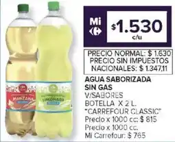 Carrefour Carrefour classic agua saborizada sin gas oferta
