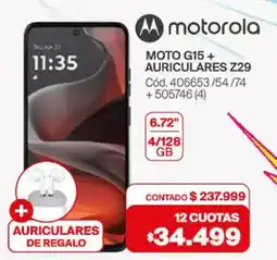 Naldo Lombardi Moto G15 + auriculares Z29 oferta