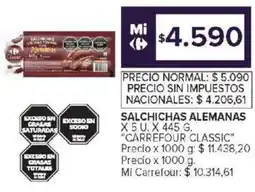 Carrefour Carrefour classic salchichas alemanas oferta