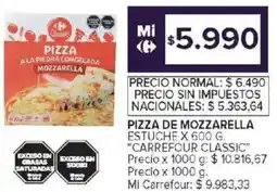Carrefour Carrefour classic pizza de mozzarella estuche oferta