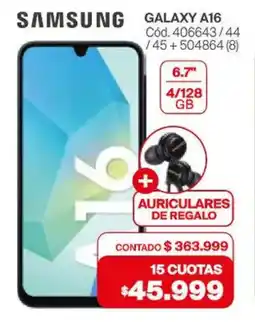 Naldo Lombardi Samsung Galaxy A16 + auriculares oferta