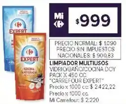Carrefour Carrefour expert limpiador multiusos vidrio/baño/cocina doy pack oferta