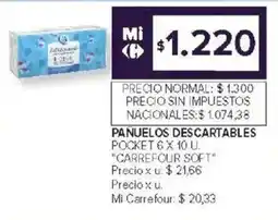 Carrefour Carrefour soft panuelos descartables pocket oferta
