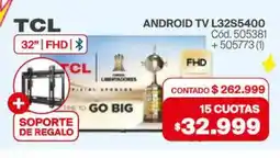 Naldo Lombardi TCL Android TV L32S5400 + soporte oferta