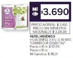 Carrefour Carrefour essential papel higiénico oferta