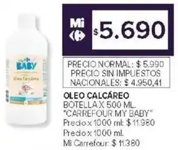 Carrefour Carrefour my baby oleo calcáreo botella oferta