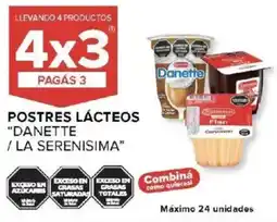 Carrefour Danette / la serenisima postres lácteos oferta
