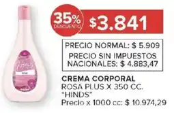 Carrefour Hinds crema corporal rosa plus oferta