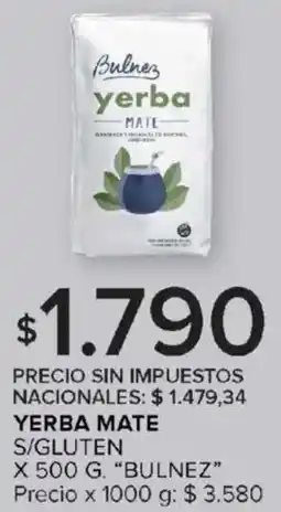 Carrefour Bulnez yerba mate s/gluten oferta