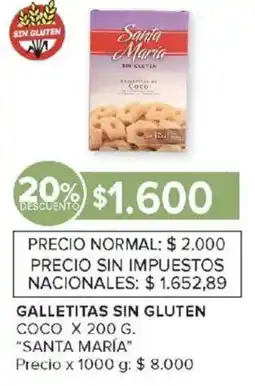 Carrefour Santa maria galletitas sin gluten coco oferta
