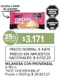 Carrefour Not chicken mila milanesa con provenzal oferta
