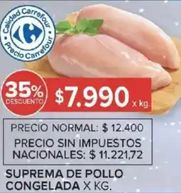 Carrefour Suprema de pollo congelada oferta