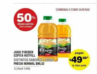 Atomo Conviene Jugo P Beber Cepita Hotfill 50% Descuento 2da Unidad oferta