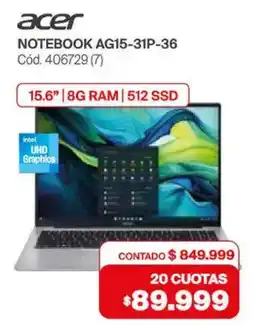 Naldo Lombardi Acer Notebook AG15-31P-36 oferta