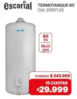 Naldo Lombardi Escorial termotanque oferta