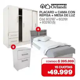 Naldo Lombardi Orlandi Placard + Cama con Repisa + Mesa de Luz oferta