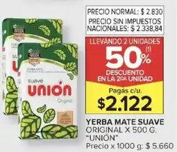 Carrefour Unión yerba mate suave original oferta