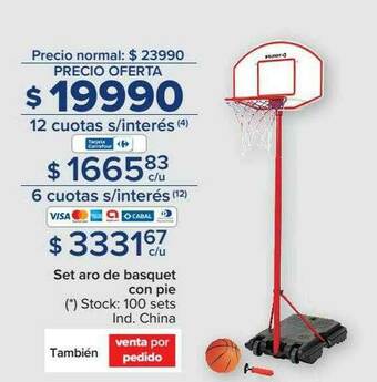 Carrefour Set Aro De Basquet Con Pie oferta