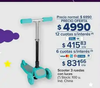 Carrefour Scooter 3 Ruedas Con Luces oferta