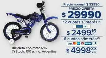Carrefour Bicicleta Tipo Moto R16 oferta