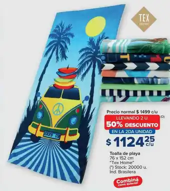 Carrefour Toalla De Playas 76 X 152 Cm oferta