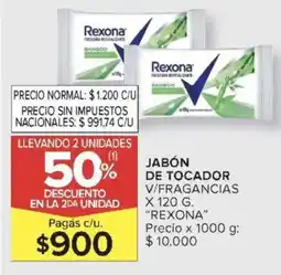Carrefour Rexona jabón de tocador v/fragancias oferta
