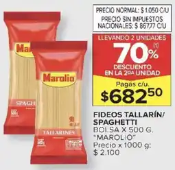 Carrefour Marolio fideos tallarín/ spaghetti bolsa oferta