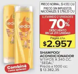 Carrefour Sedal shampoo/ acondicionador v/tipos oferta