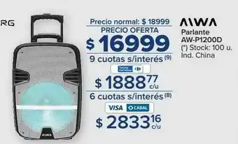 Carrefour Aiwa Parlante Aw-p1200d oferta