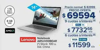 Carrefour Lenovo Notebook A81uv00bear oferta