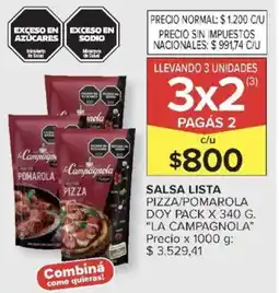 Carrefour La campagnola salsa lista pizza/pomarola doy pack oferta