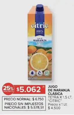 Carrefour Citric jugo de naranja clásica tetrax oferta