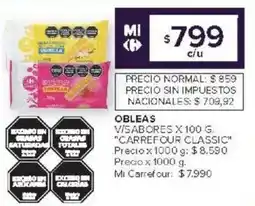 Carrefour Carrefour classic obleas v/sabores oferta