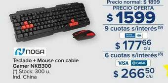 Carrefour Noga Teclado + Mouse Con Cable Gamer Nkb300 oferta