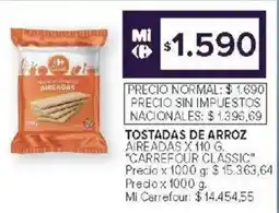 Carrefour Carrefour classic tostadas de arroz aireadas oferta