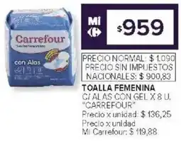Carrefour Carrefour toalla femenina cialas con gel oferta