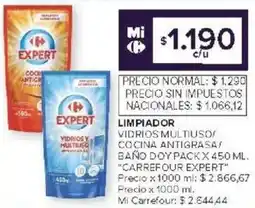 Carrefour Carrefour expert limpiador vidrios multiuso/ cocina antigrasa/ baño doy pack oferta