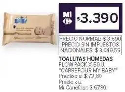 Carrefour Carrefour my baby toallitas humedas flow pack oferta