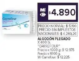 Carrefour Carrefour algodón plegado oferta