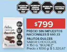 Carrefour Bulnez palitos dulces sabor chocolate oferta