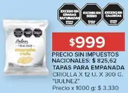 Carrefour Bulnez tapas para empanada criolla oferta